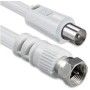 Cable de antena coaxial Receptor/Pared 1,5 m blanco.