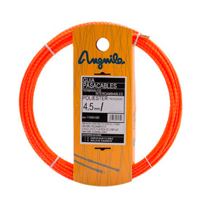 Guía pasa cables 12 metros y 4,5mm. Poliéster trenzado monofilamento. Color naranja