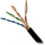 Cable CAT6 UTP, Aluminio cobreado, CPR-FCA, Polietileno (exterior), negro. Bobina 305mts