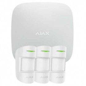 Kit de alarma vía radio Ajax, Incluye: 1 Central HUB, 3 Detector de movimiento PIR inalámbrico
