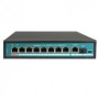 Switch de 8 puertos Gigabit POE 120W, x1 UPLINK Gigabit, x1 SFP. Sobremesa