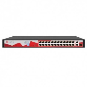 Switch de 24 puertos 10/100 POE, 250W, x2 UPLINK Gigabit, x1 SFP. Sobremesa