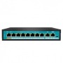 Switch de 8 puertos 10/100POE 144W + x2Gb UPLINK 10/100/1000. Hasta 250 metros