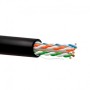 Cable CAT6 UTP, Cobre, CPR-FCA, Polietileno (Exterior), negro. Bobina 305mts