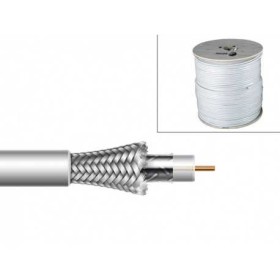 Cable coaxial de 6,7mm, 19.5dB a 862Mhz, 30.7dB a 2150Mhz, lámina y malla Aluminio, , PVC, 100 mts