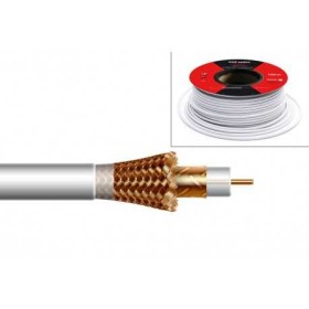 Cable coaxial de 6,7mm, 18.2dB a 862Mhz, 30.4dB a 2150Mhz, lámina Cu/Al y malla CCA. PVC, 100mts