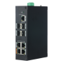 Switch de 4 puertos 10/100/1000 POE+ 120W + x1 UPLINK 10/100/1000 + x4 SFP, para montaje en DIN, alimentación DC 48 V - 57 V