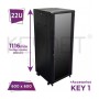 Rack de suelo de 19",22U, F600 / AN 600 / AL 1610mm, carga 800kg, Accesorios KEY1 incluidos