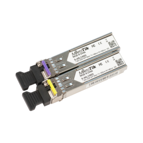 Pack de módulos SFP WDM (Tx y Rx por una sola fibra monomodo) con entrada conector LC/PC. Hasta 80kms