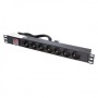 Distribuidor de potencia de 16A, x7 Schuko + interruptor. Cable de 2mts