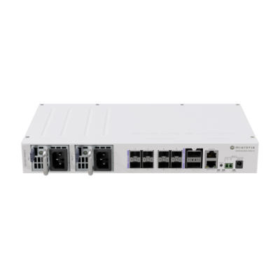 Cloud Router Switch, 1 Core, 650Mhz, 128Mb RAM, x1 RJ45, x8 SFP28 25Gb, x2 QSFP28 100Gb, RouterOS. L5