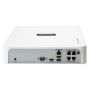 NVR 4ch IP PoE hasta 4Mpx, 40Mbps, H.265+, 1 HDD