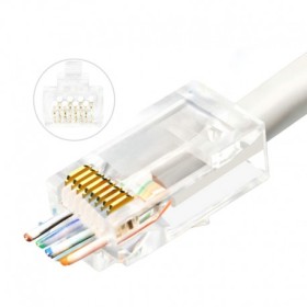 Conector CAT5 UTP machohilo pasante