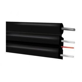 Cable 2F G657A2 monomodo, plana, LSZH, PE para Exterior, 2x3mm, con x2 FRP, CPR-ECA, . Bobinas de 1000mts