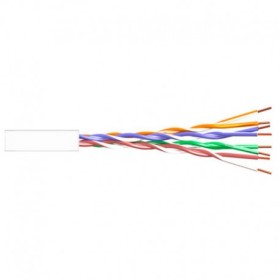 Cable CAT 6e UTP, aluminio cobreado, CPR-ECA, interior, color blanco. 305mts. Con filtro UV