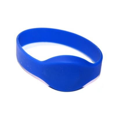 Pulsera RFID AZUL DE SILICONA de proximidad para sólo lectura. 125Khz