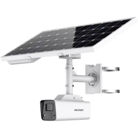 Cámara IP/4G bullet, 4MPx, IR 15mts, luz blanca 30mts, 4mm, H.265+.  IP66 + Kit solar autónomo.