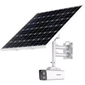 Cámara IP/4G bullet, 4MPx, IR 15mts, luz blanca 30mts, 4mm, H.265+.  IP66 + Kit solar autónomo.