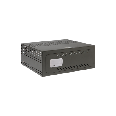 Caja fuerte especial para videograbador compatible con Rack 19" (1 U). Cerradura mecánica. Con ventilación y pasacabl