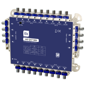 Multiswitch de 5 x 8 en cascada (intermedio, no final) 5 entradas (4 SAT + 1 TER), 8 salidas usuario.