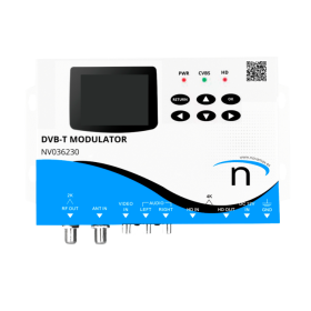 Modulador UHF/VHF/RF. DVB-T 4K. QPSK/16QAM/64QAM. MER 35dB. Pantalla LCD 2,4"  E CVBS/HMDI