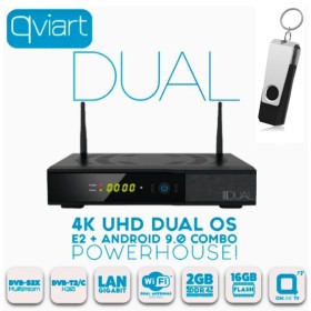 ✅  Qviart Dual 4K UHD Receptor con pendrive incluido