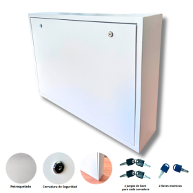 Registro secundario ICT2 metalico, 500x700x150mm, fondo madera, con llave, puerta sin bisagras.