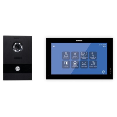 Kit videoportero IP Fermax 1506 - Pantalla 10 pulgadas color negro, placa Milo, 1 línea, tecnología MEET