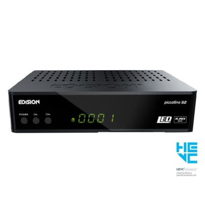 Receptor satélite compacto PICCOLLINO S2 Edision DVB-S2 H.265 con lector de tarjetas