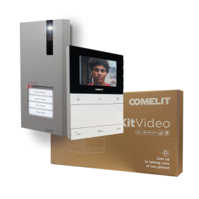 Video portero color, Sistema 2 hilos Simplebus2. Placa Quadra + monitor Chronos  CR7721 Handfree