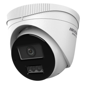 Cámara IP turret HiWatch HWI-T249HAA-LU - 4MP, Lente 2.8 mm, ColorVu 3.0, Micrófono, PoE, IP67. Blanco