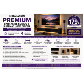 Instalación Premium de barra de sonido y Home Cinema