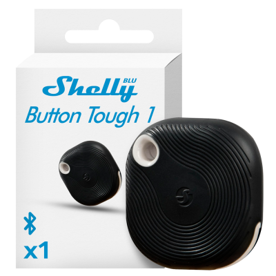 Botón inteligente Bluetooth Shelly Blu Button Tough 1 Negro - BLE 4.2, IP resistente, batería CR2032