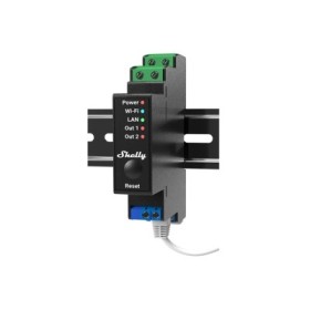 Relé inteligente Shelly Pro 2PM - 2 canales, 16A, medición, DIN, WiFi, LAN, Bluetooth