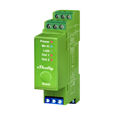 Atenuador Shelly Pro Dimmer 2PM - 2 canales, 200W por canal, medición, DIN, WiFi, LAN, Bluetooth