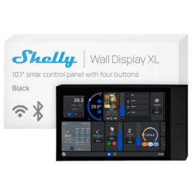 Pantalla mural Shelly Wall Display XL-B - 10.1", WiFi 6, relé 5 A, sin HUB. Negro