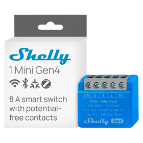 Relé inteligente Shelly 1 Mini Gen4 - contacto seco, 8A, Wifi, Bluetooth, Zigbee y Matter